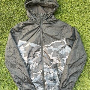 Divided Black and Gray Camouflage Windbreaker